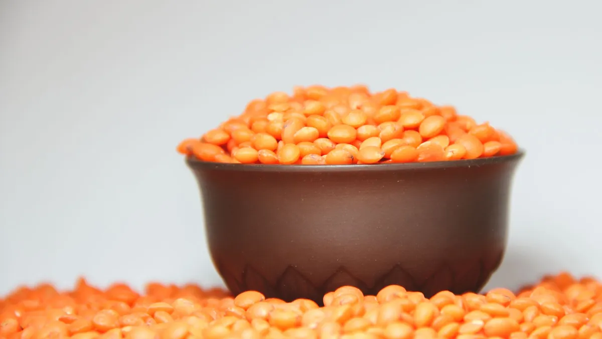 Des bols de lentilles, de pois chiches et de haricots cuits sur un plan de travail de cuisine